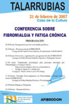 Cartel de la Conferencia sobre fibromialgia y fatiga crnica