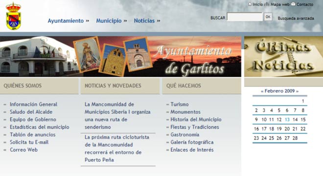 Web oficial del Ayuntamiento de Garlitos